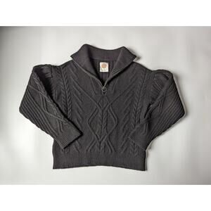 Daily Practice Urban Outfitters Womens M Black Sweater Cable Knit Ribbed Zip